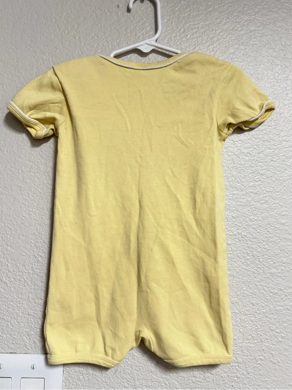 Soft Yellow Short-Sleeve Baby One-Piece Bodysuit